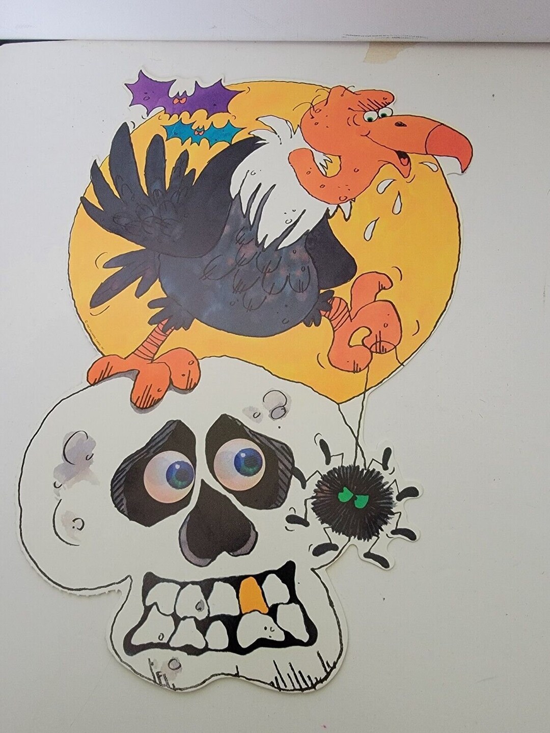 Vintage Halloween Wall Decoration Hallmark Skull Vulture Etsy