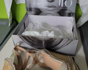 J.Lo Jennifer Lopez Wedge Sandals Champagne Womens Size 7 1/2 NIB New Shoes