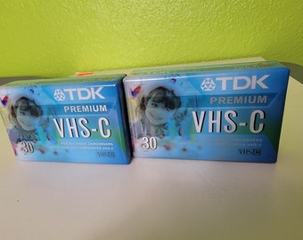 Kavel van 2 TDK Premium voor alle VHS-C-camcorders Tape-videocassette Nieuw verzegeld