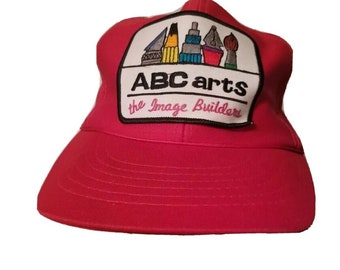 ABC Arts The Image Builder Vintage Hat Cap Red Embroidered Strapback