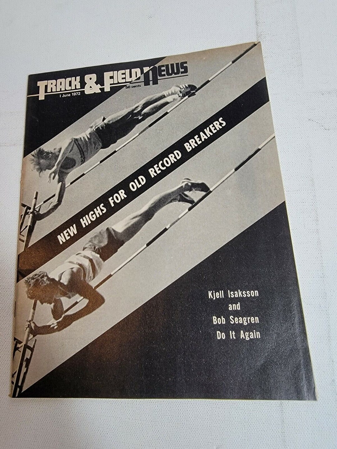 Vintage 1970s Track Field News Magazine 1972 Adidas Ad Isaksson Seagren