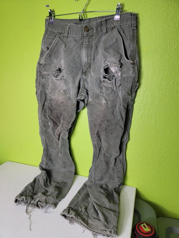 Vintage Carhartt Workwear Pants Denim Jeans Gray M