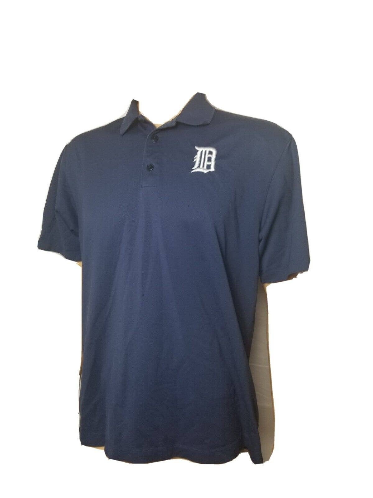 JTsHeroeShop Detroit Tigers Polo Shirt Blue Mens Nike Professional Baseball Trainer Patch LG