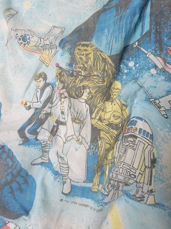 Vintage 1977 Star Wars Blanket 70s VTG Rare Vader… - image 3