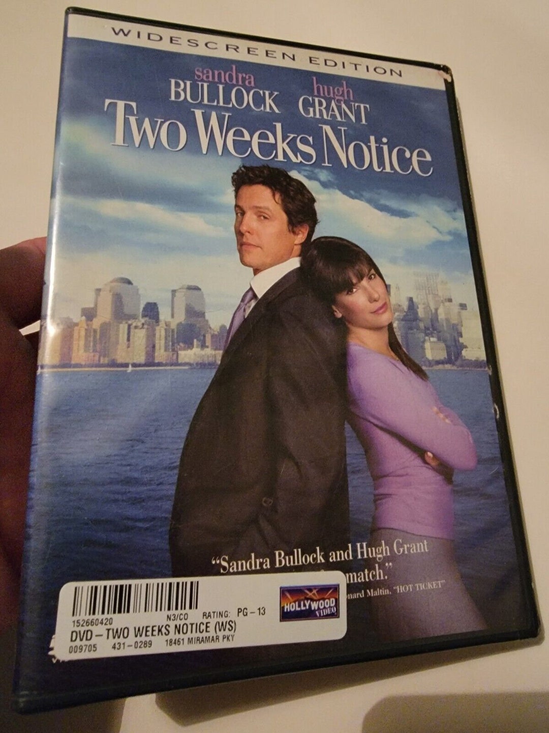 Two weeks notice movie dvd sandra bullock hugh grant hollywood video etsy