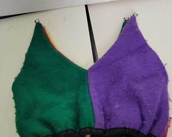 Felt Jester Hat Multi Color Vintage Cosplay Reenactment Renaissance Halloween