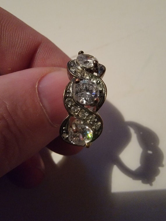 Vintage Womens Ring Faux Diamond Crystal Rhinesto… - image 1