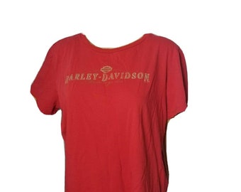 Harley Davidson Motorrad Damen Shirt Gator Florida Sternzeichen Moon Red Large