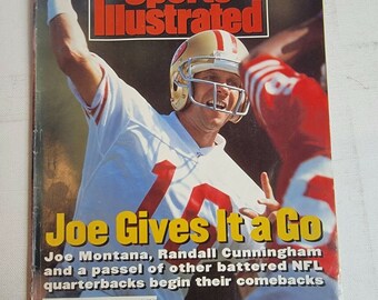 Le magazine Sports Illustrated S.I. des années 1990, Joe Montana, essaie les 49ers