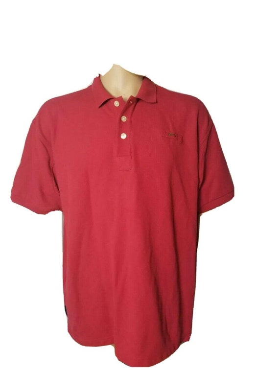 Orvis Outdoors Fly Fishing Polo Shirt Solid Red Mens Size XL 100% Cotton 