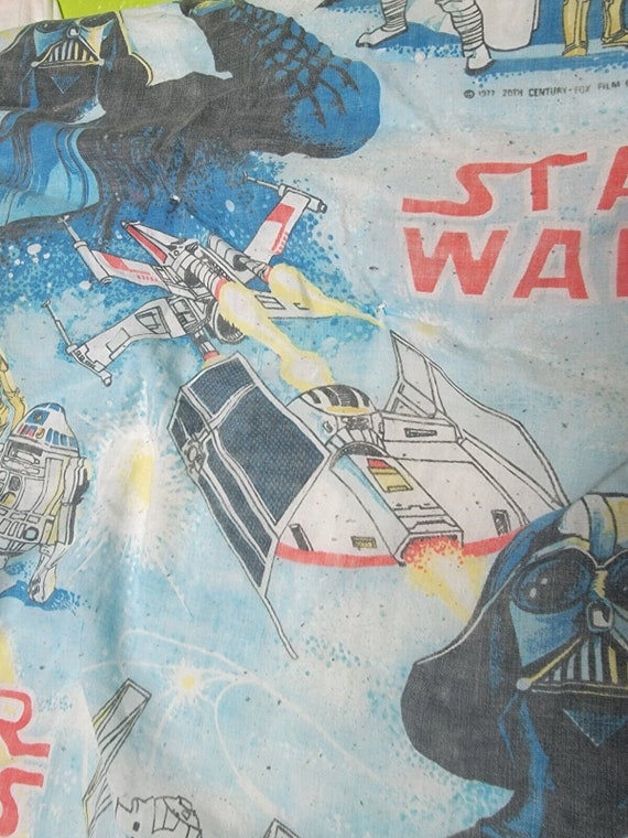 Vintage 1977 Star Wars Blanket 70s VTG Rare Vader… - image 4