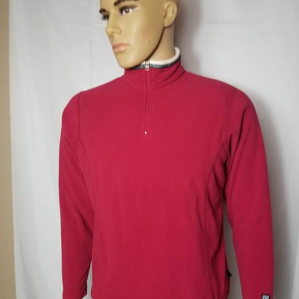 Vintage Alf clothing Kuhl red microchamois Fleece jacket pullover long Sleeve womens size medium