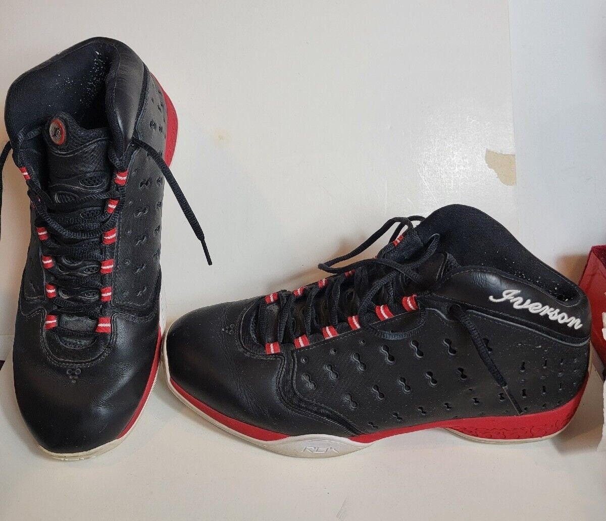 Vintage Reebok Allen Iverson Answer Viii 8 Mid Black Red Mens Us