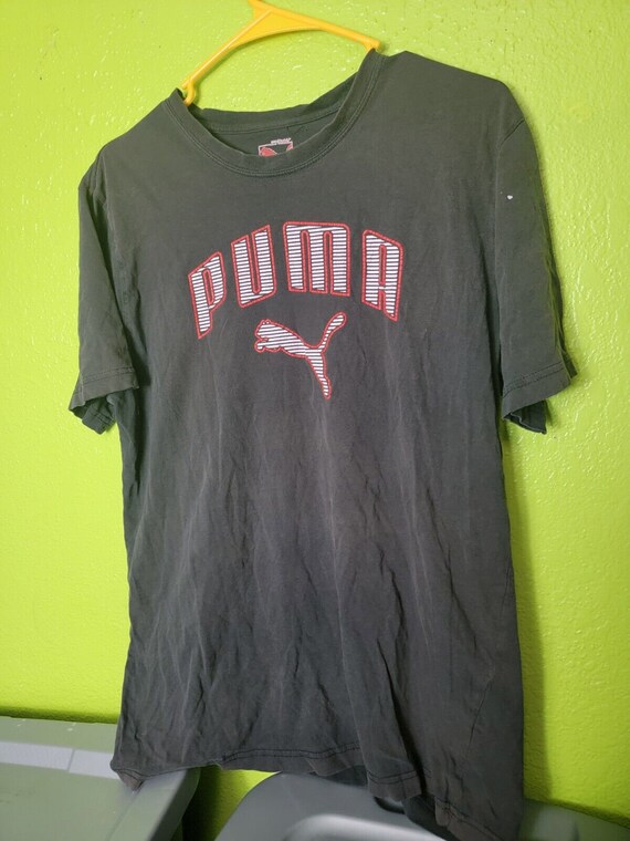 Puma Essential Mens Medium Logo T-shirt Black Red… - image 1