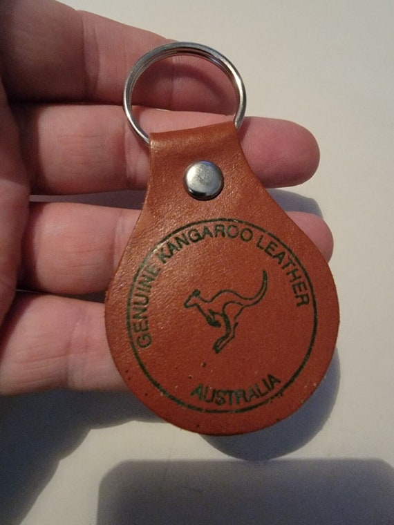 Genuine Kangaroo Leather Keychain Key Ring Chain Aust… Gem
