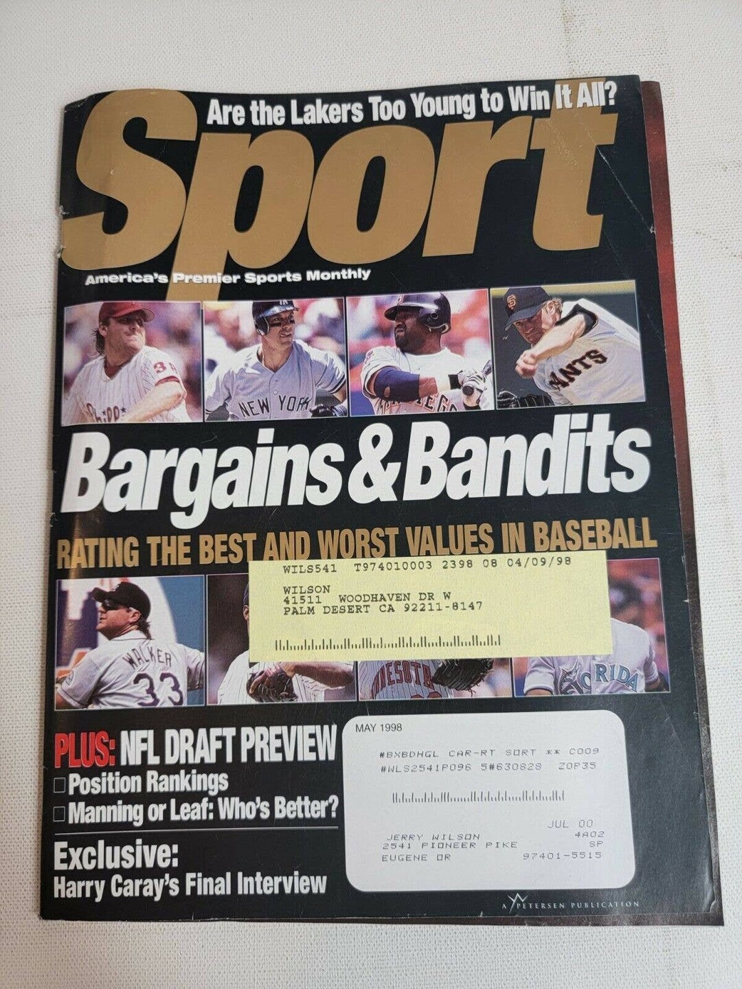 Vintage Sport Magazine Bargains and Bandits MLB Baseball Harry Caray