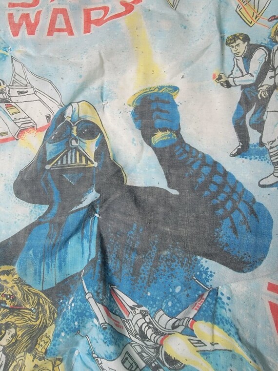 Vintage 1977 Star Wars Blanket 70s VTG Rare Vader… - image 5