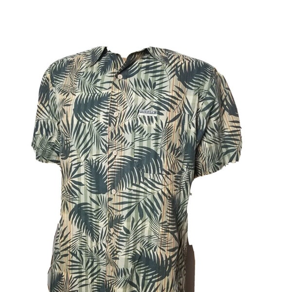 Chaps Ralph Lauren Hawaiian Shirt Palm Frawns Palms Vintage Small Mens S/S