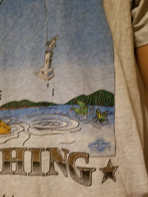 90s trophy fishing 1992 graphic Tee California sc… - image 8