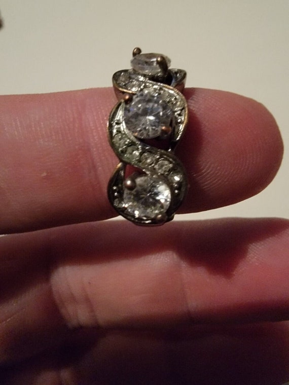 Vintage Womens Ring Faux Diamond Crystal Rhinesto… - image 5
