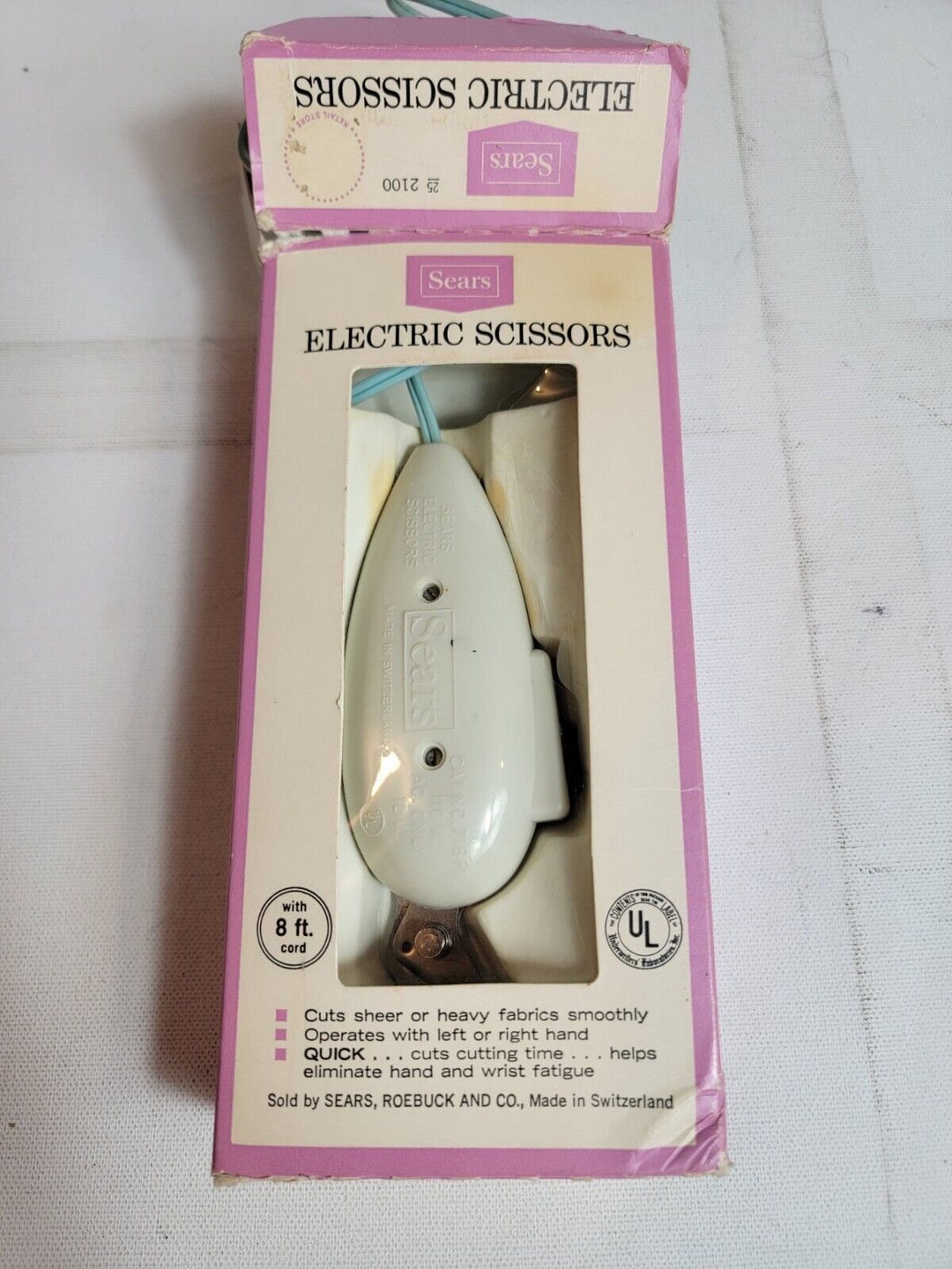 70s Sears Vintage ELECTRIC SCISSORS Original Packaging Works Made in