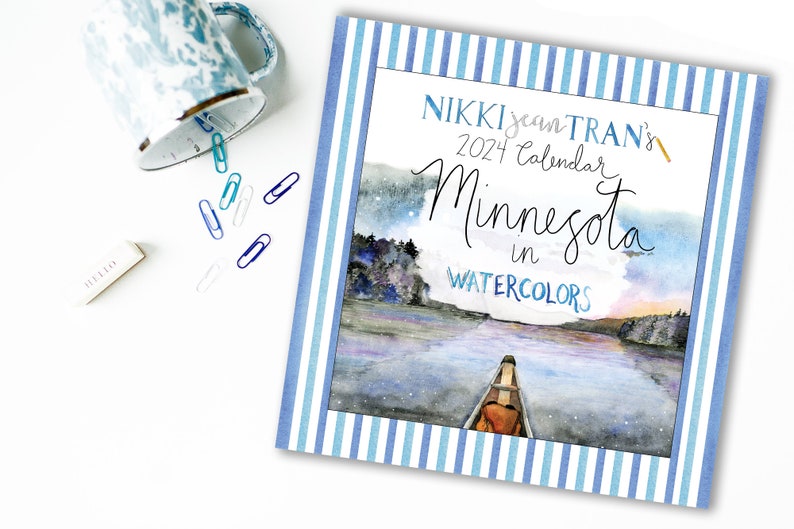 2024 Minnesota Watercolor Calendar Minnesota Calendar Watercolor Calendar 2024 Calendar