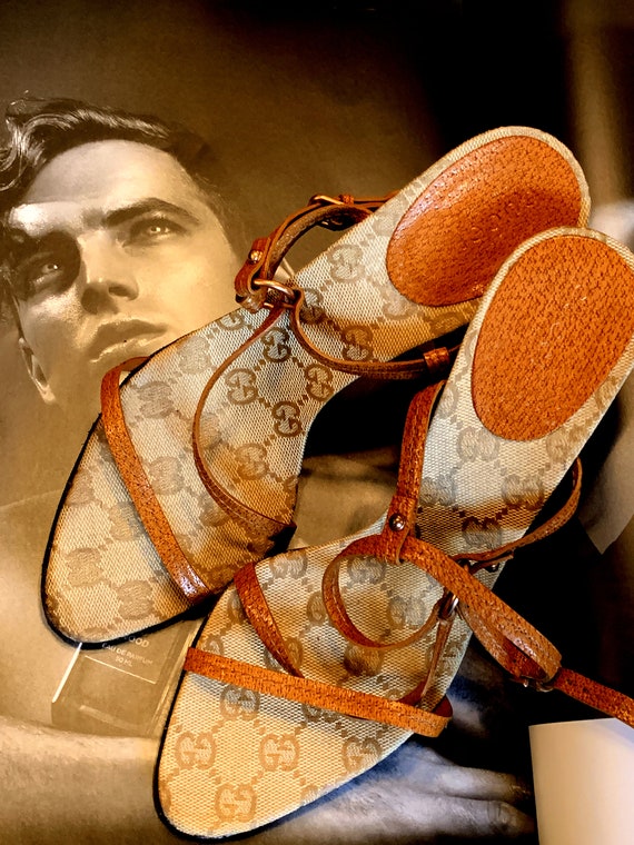 Vintage Gucci Guccissima GG Monogram Sandals Tom … - image 2