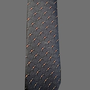 Vintage Grès Paris silk tie geometric decor red white red flag