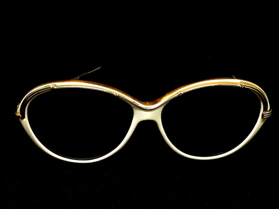 Vintage Christian Dior CD Gold Enamel White Sunglasses Sunglasses 2053 Etsy Canada