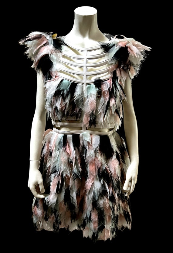 amazing Fendi Runway dress with leather corsage an