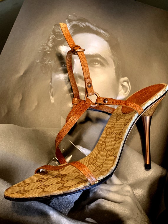 Vintage Gucci Guccissima GG Monogram Sandals Tom … - image 1
