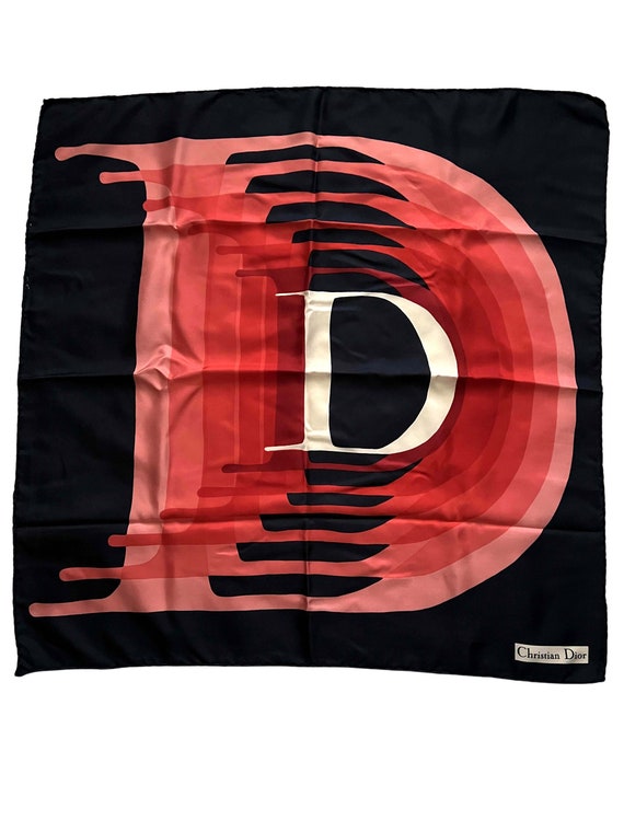 Vintage 70s Christian Dior monogram silk scarf - image 3