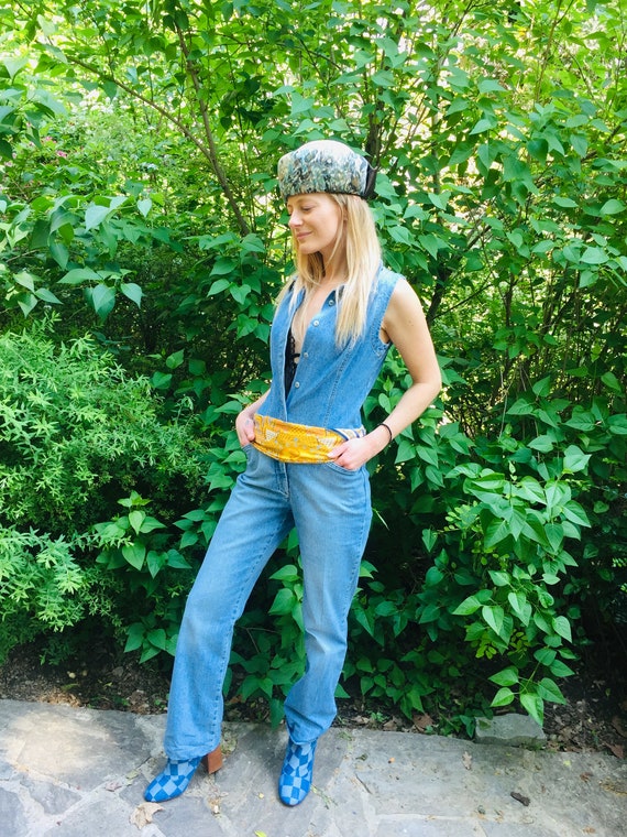 True Vintage Jeans Overall Denim Jumpsuit