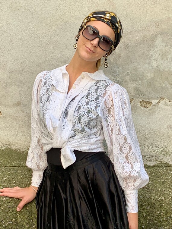 Vintage Constanze lace blouse in white Folklore St
