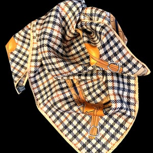 Vintage Daks London silk scarf Glencheck