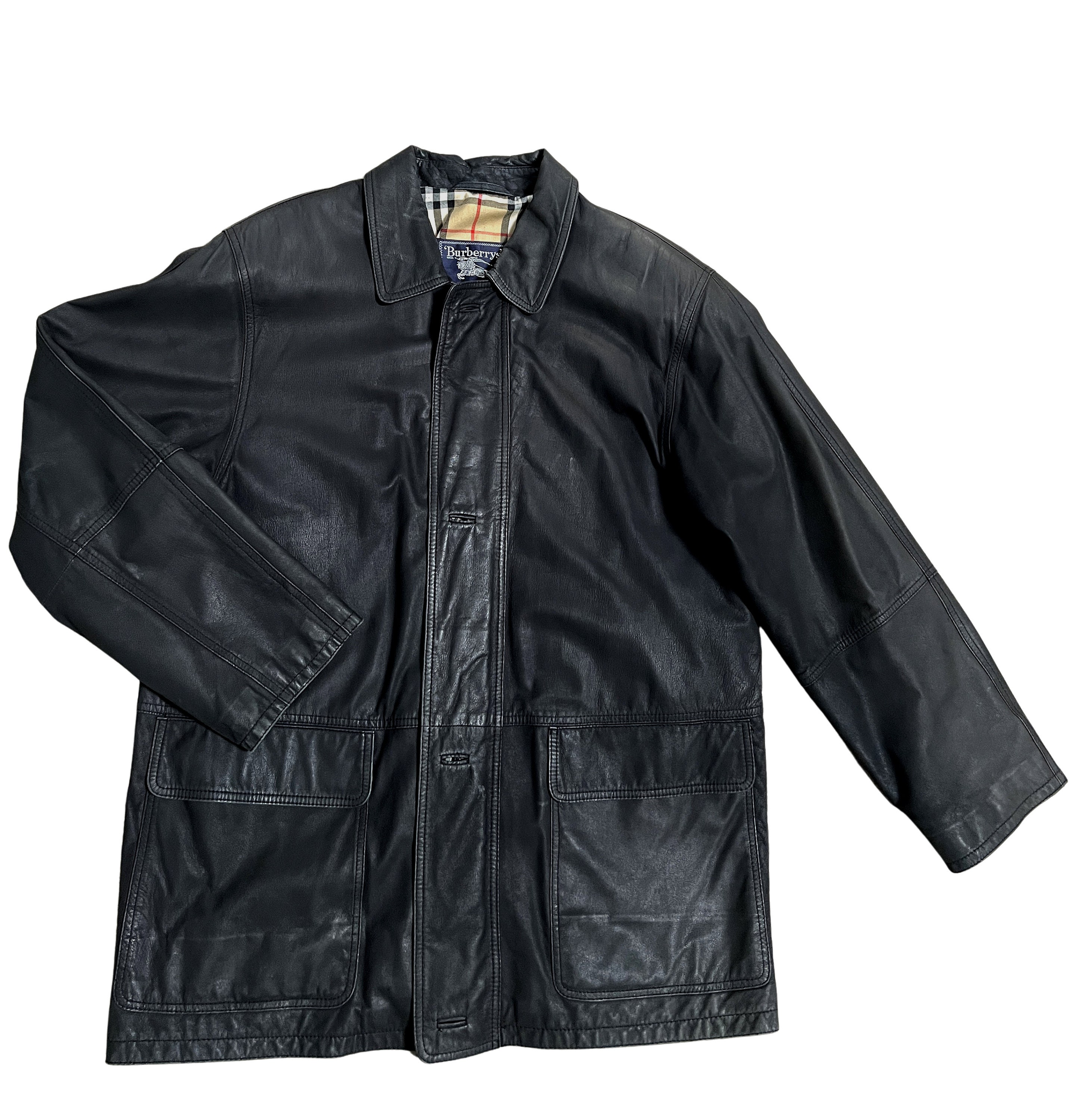 Burberry Leather Jacket - Etsy Burberry Leather Jacket - Etsy