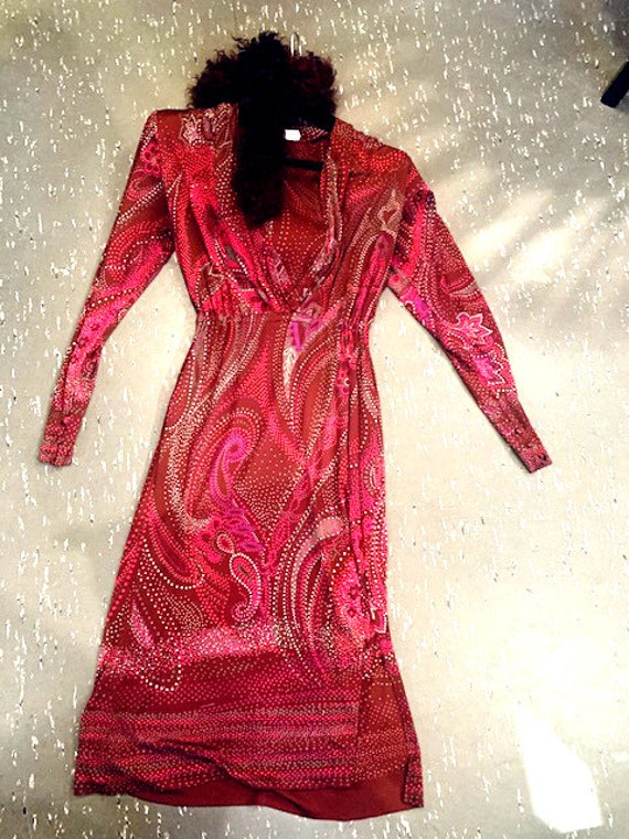 Vintage Leonard Paris silk dress Paisley pattern - image 10