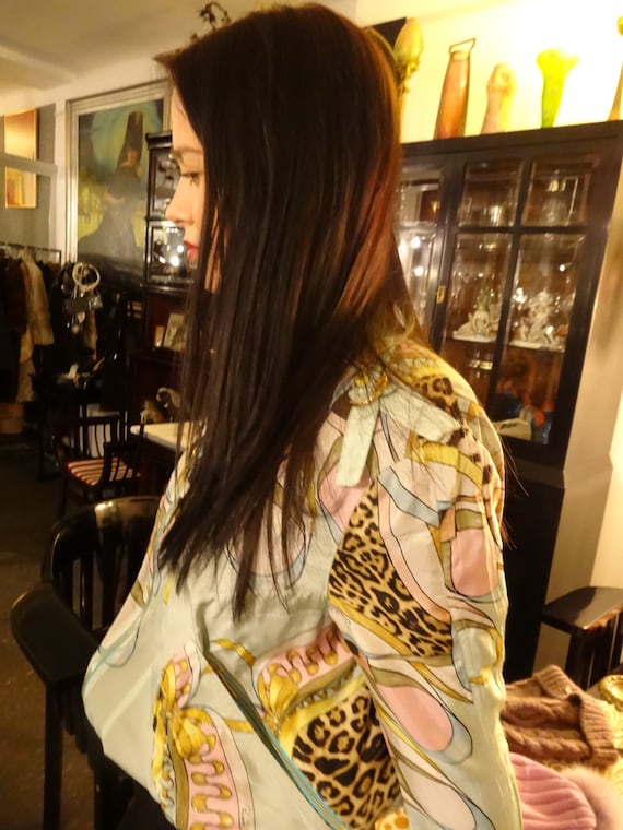 Vintage 90s Roberto Cavalli Silk Jacket bomber ja… - image 1