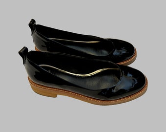 Lavin Paris patent leather ballet flats with rubber sole