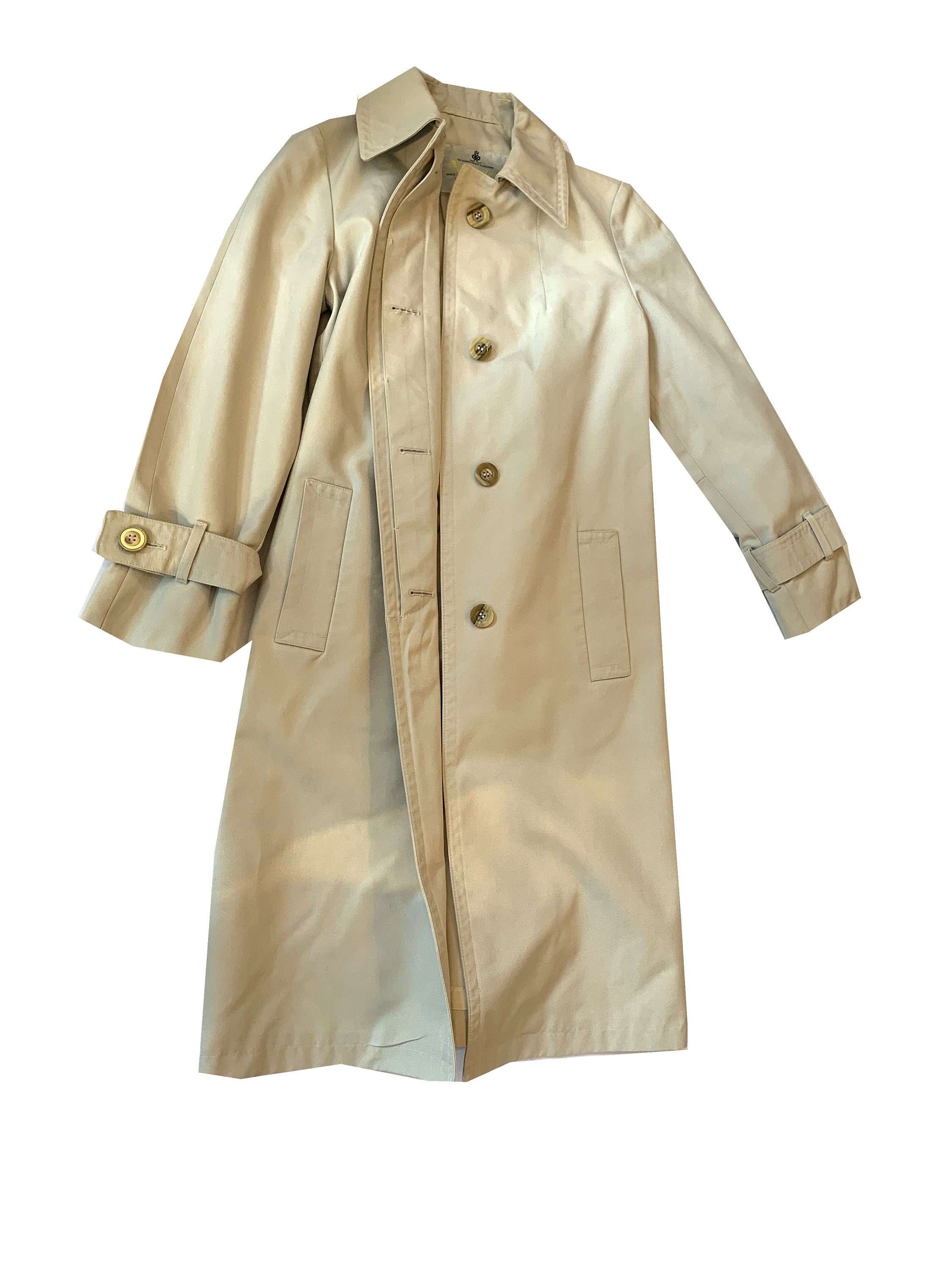 LOUIS VUITTON Cotton Trench Coat 38 Brown Authentic Women Used from Japan