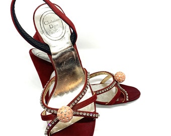 Christian Dior クリスチャンディオール ウェスタン ハイヒール 茶