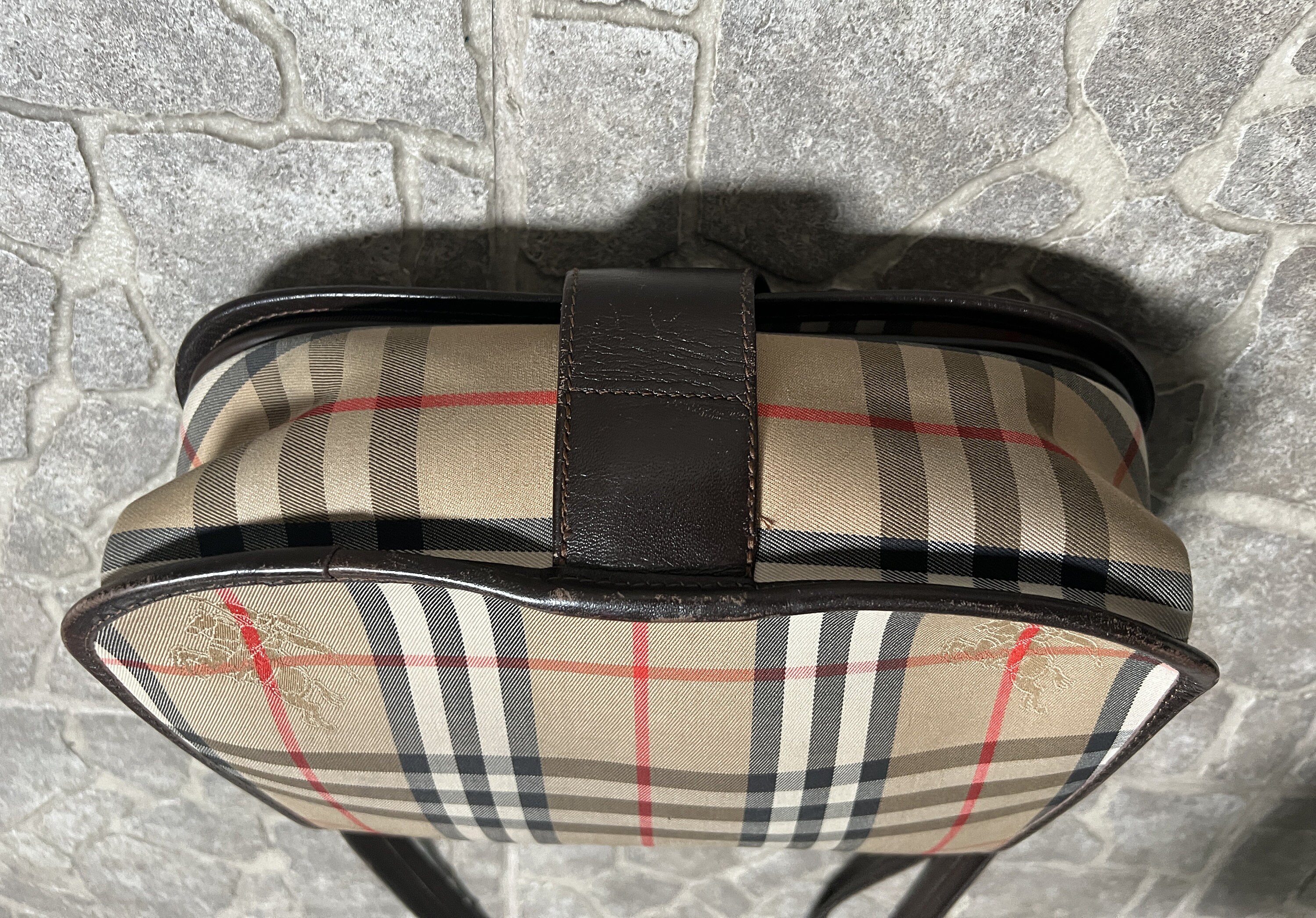 【希少】英国購入　ヴィンテージ　90’s　毛100％ライナー付き　ノバチェック Vintage Burberrys Made in England Nova Check Saddle Bag