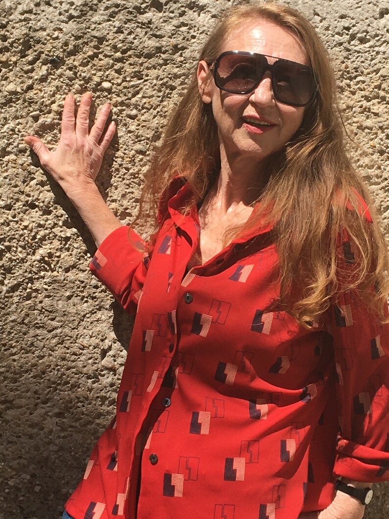 F Vintage 70s W Fred Adlm\u00fcller Vienna blouse street trend