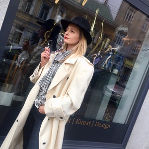Vintage Etienne Aigner Munich Oversized Uniform Style Coat in Offwhite