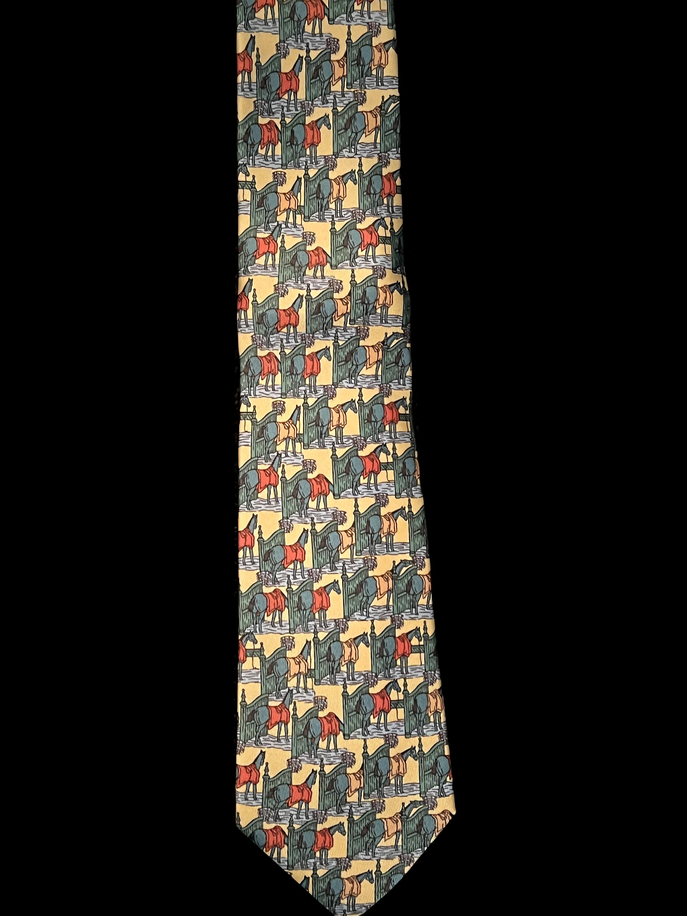 Vintage Hermès Paris Silk Tie 7368 PA Equine Equestrian