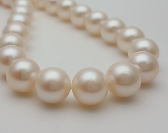 DIY pearl strand - 8.5-9mm round Akoya pearl strand, white color temporarily strung