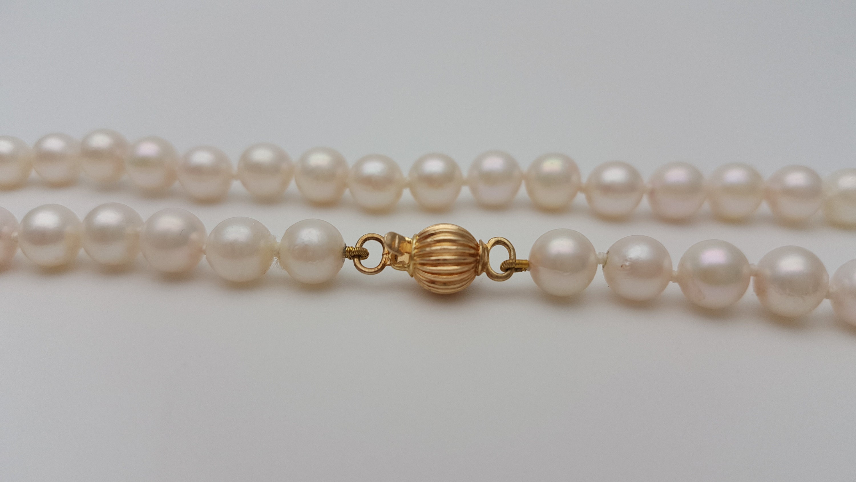 Japanese Pearl Necklace Round White Japanese Akoya Cultured - Etsy
