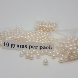 White Freshwater Pearls: 4.5-5mm Half-Drilled Loose Pearls (10 grams)