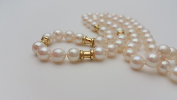 Echte Weiße Akoya-Perlen Halskette 5-6mm, 18 Zoll, Mit 14k Gold-Verschluss