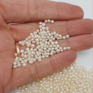 2.5-3mm Half-Drilled Freshwater Pearls: DIY Jewelry Making Supplies